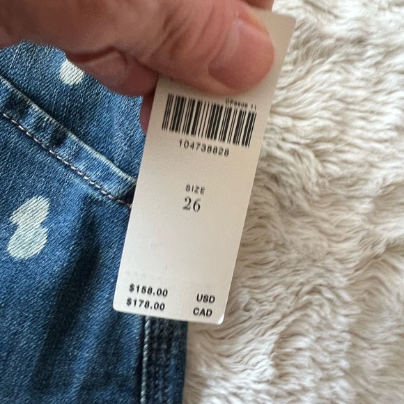 Anthropologie Dark Blue Splatter Wide Leg Jeans - Picture 5 of 5